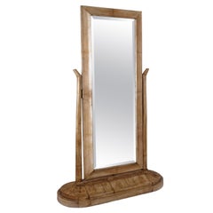 Specchio a piantana in pergamena Art Deco Mirror