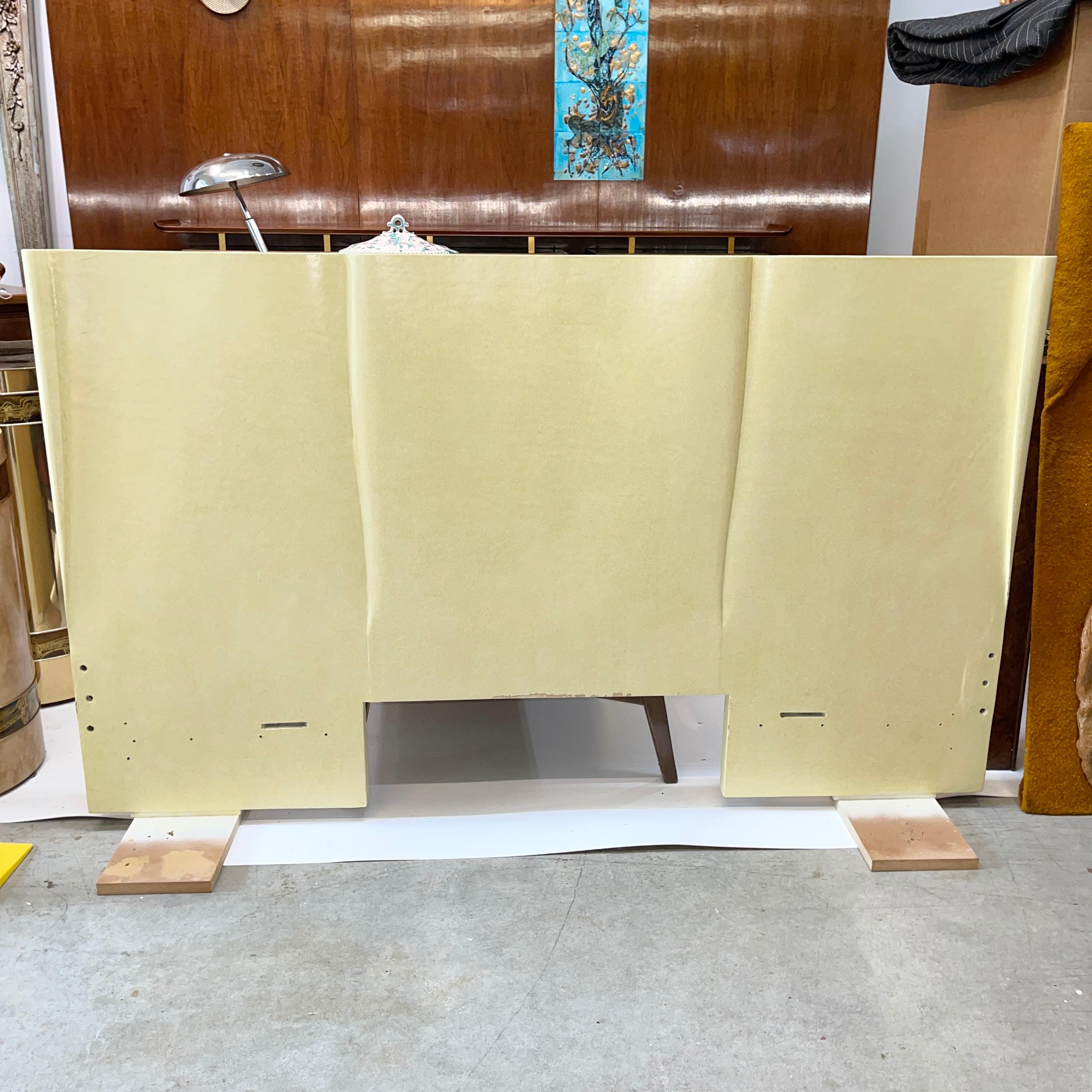 Art Deco Parchment Lacquered Queen Headboard 4
