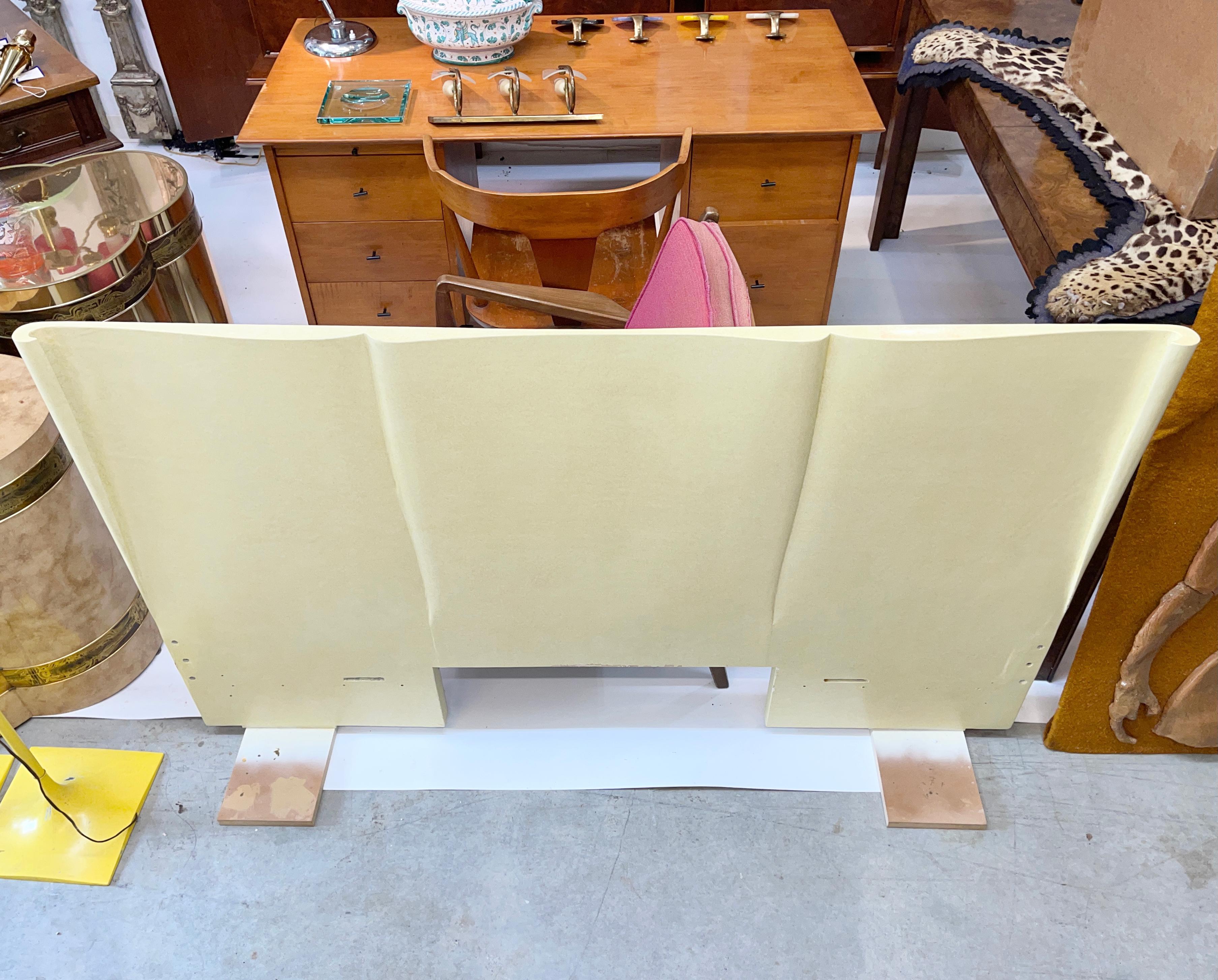 Art Deco Parchment Lacquered Queen Headboard 6