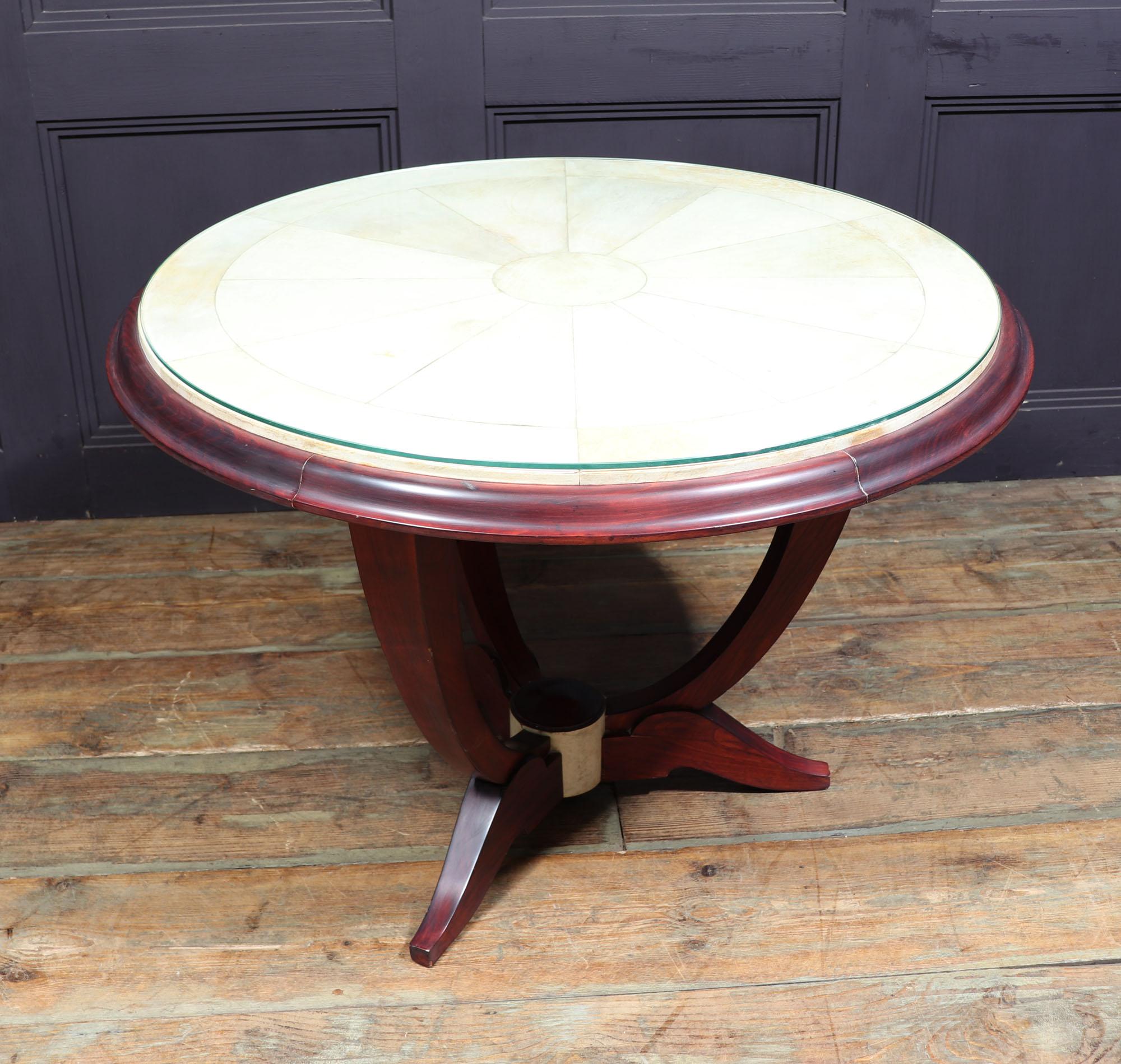 Art Deco Parchment Top Coffee Table For Sale 4
