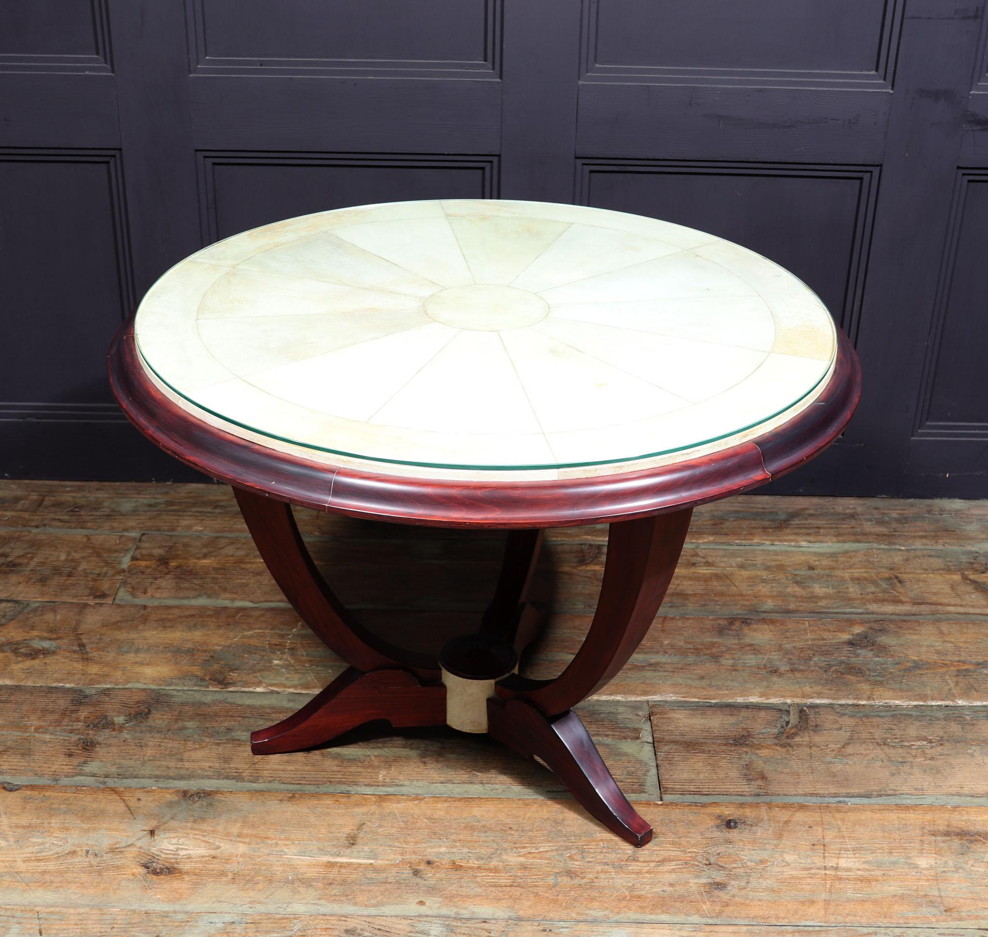 Art Deco Parchment Top Coffee Table For Sale 6