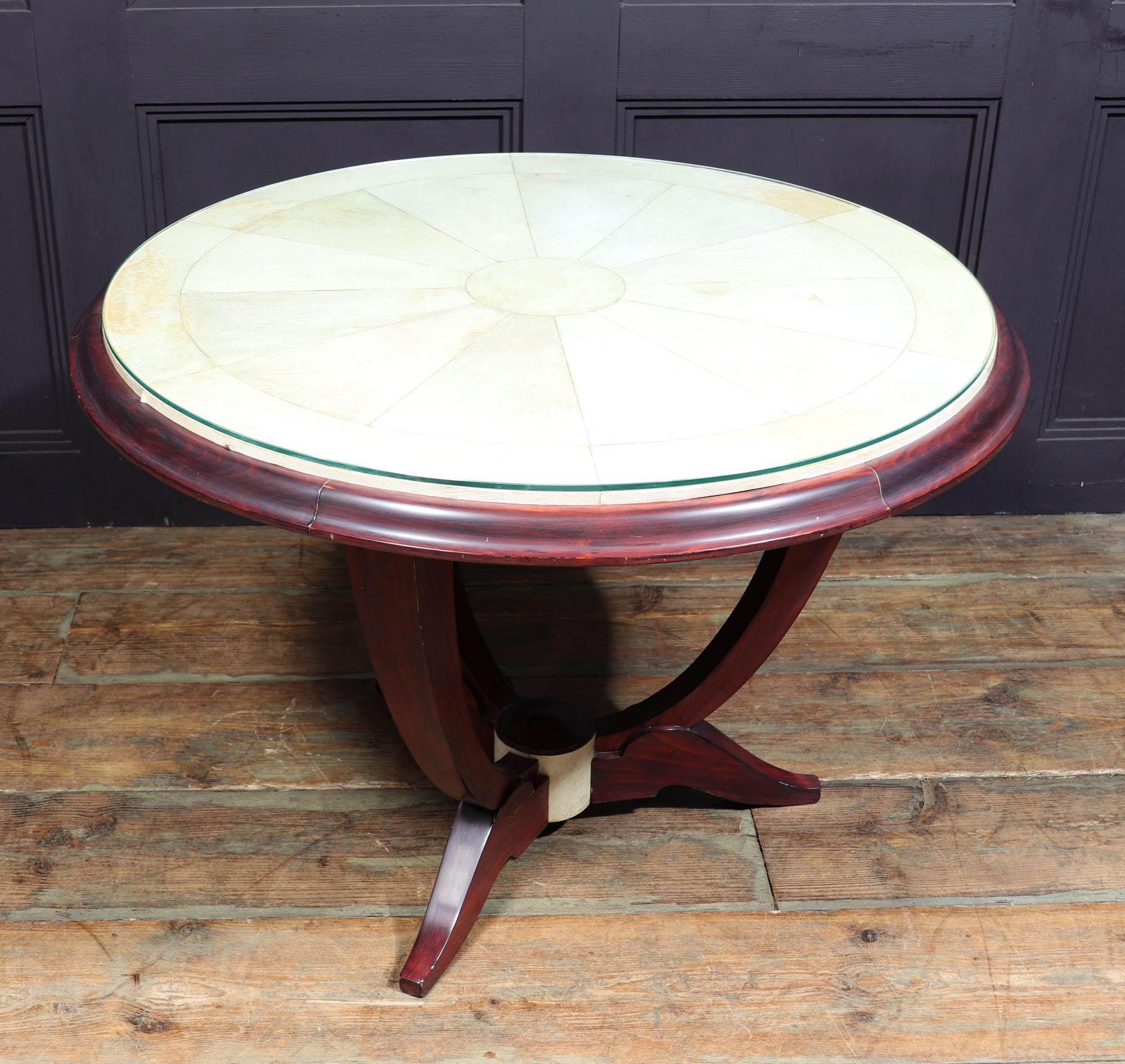 Art Deco Parchment Top Coffee Table For Sale 8