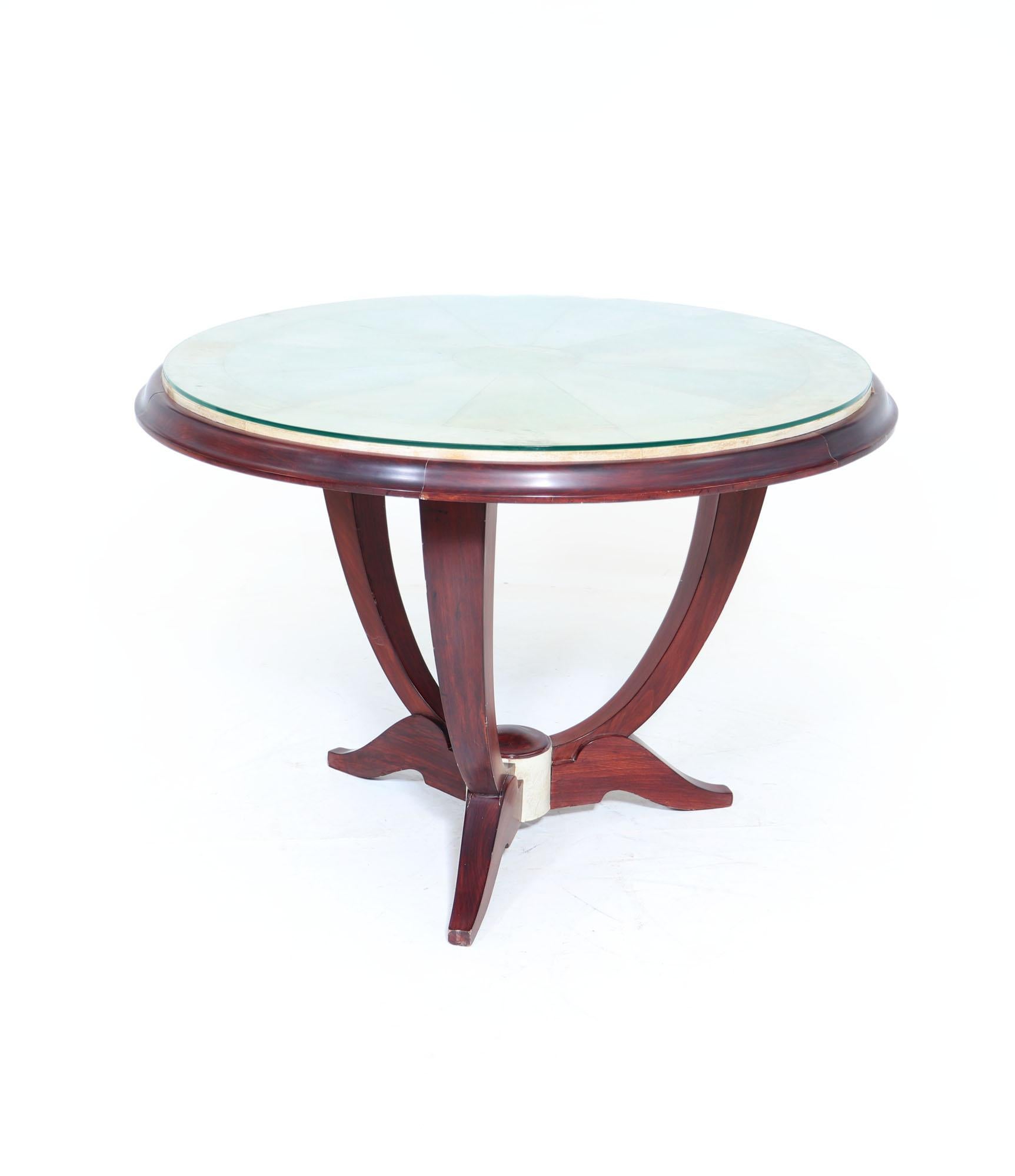 Mid-20th Century Art Deco Parchment Top Coffee Table For Sale
