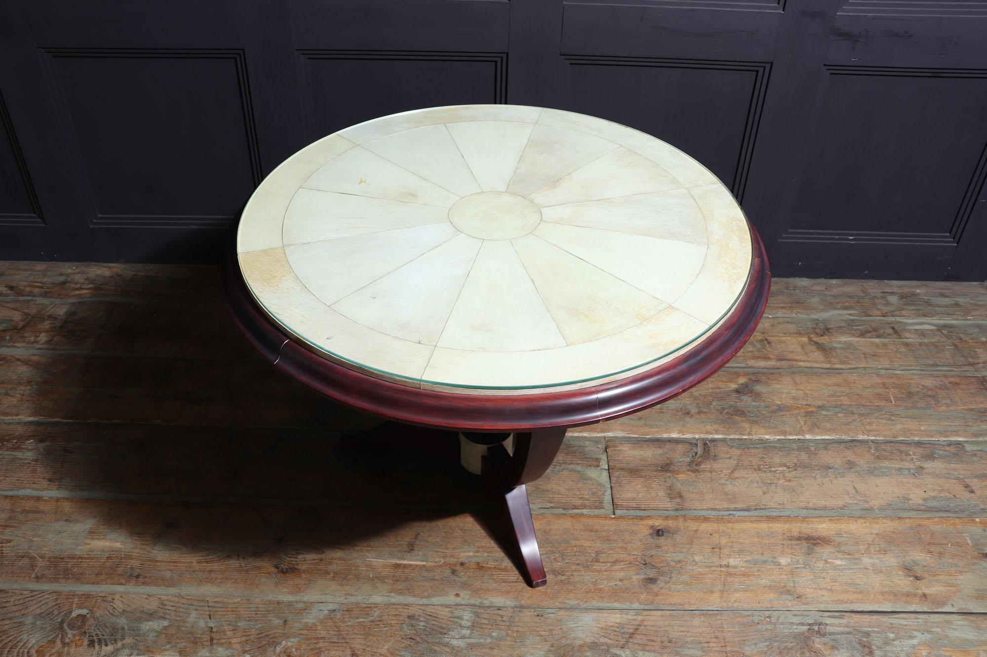 Art Deco Parchment Top Coffee Table For Sale 1