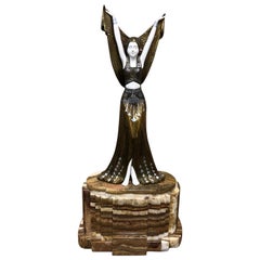 Art Deco Paris Ballet Dancer Sculpture by D.H. Chiparus & Etling Paris