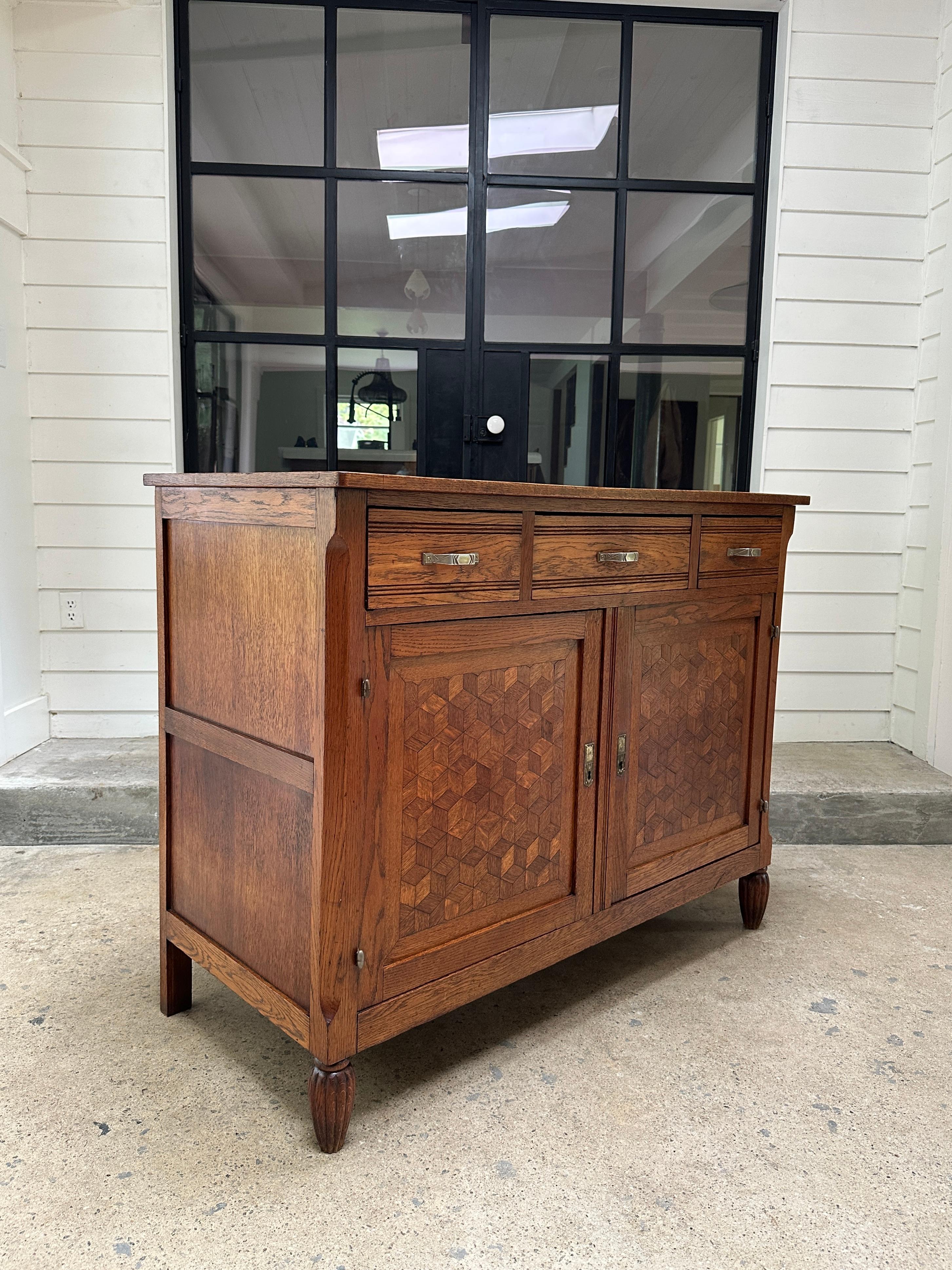 Art-Deco-Parkett-Würfel-Buffet/Sideboard im Angebot 2