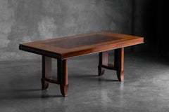 Art Deco Dining Table in Walnut Parquetry, France, circa 1930