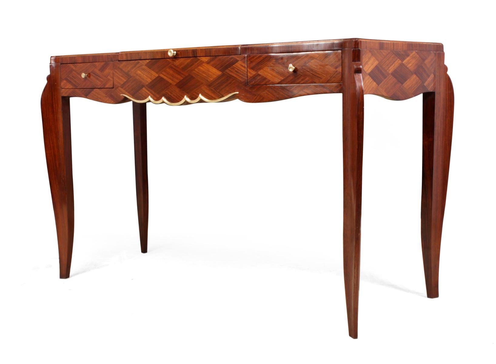 Art Deco Parquetry Dressing Table, circa 1950 2