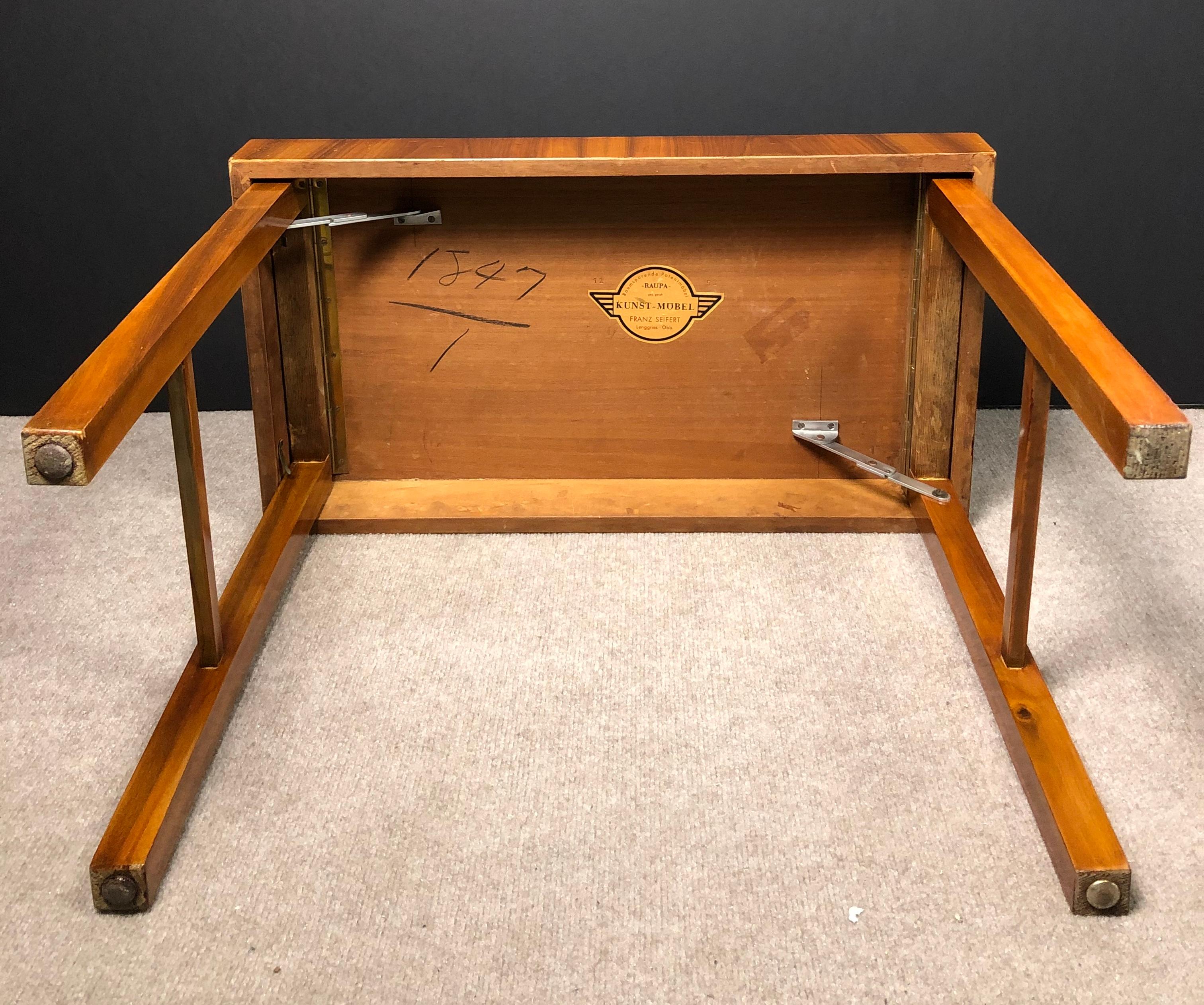 20th Century Art Deco Parquetry Folding Side Table By Franz Seifert For Sale