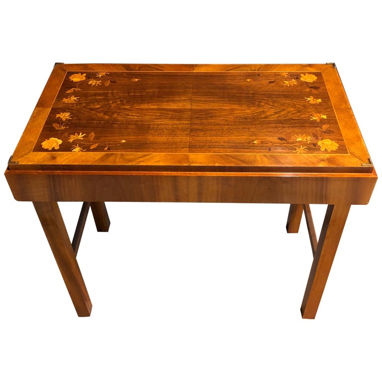 Art Deco Parquetry Folding Side Table For Sale At 1stdibs