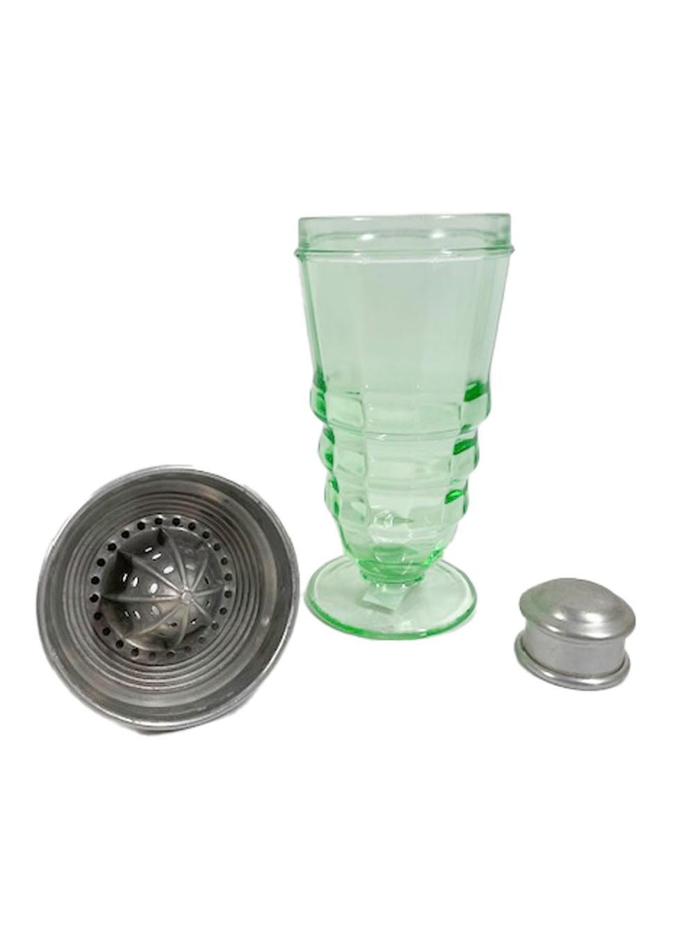 Art Deco, Party Line Cocktail Shaker by Paden City Glass with Built-in Reamer 1
