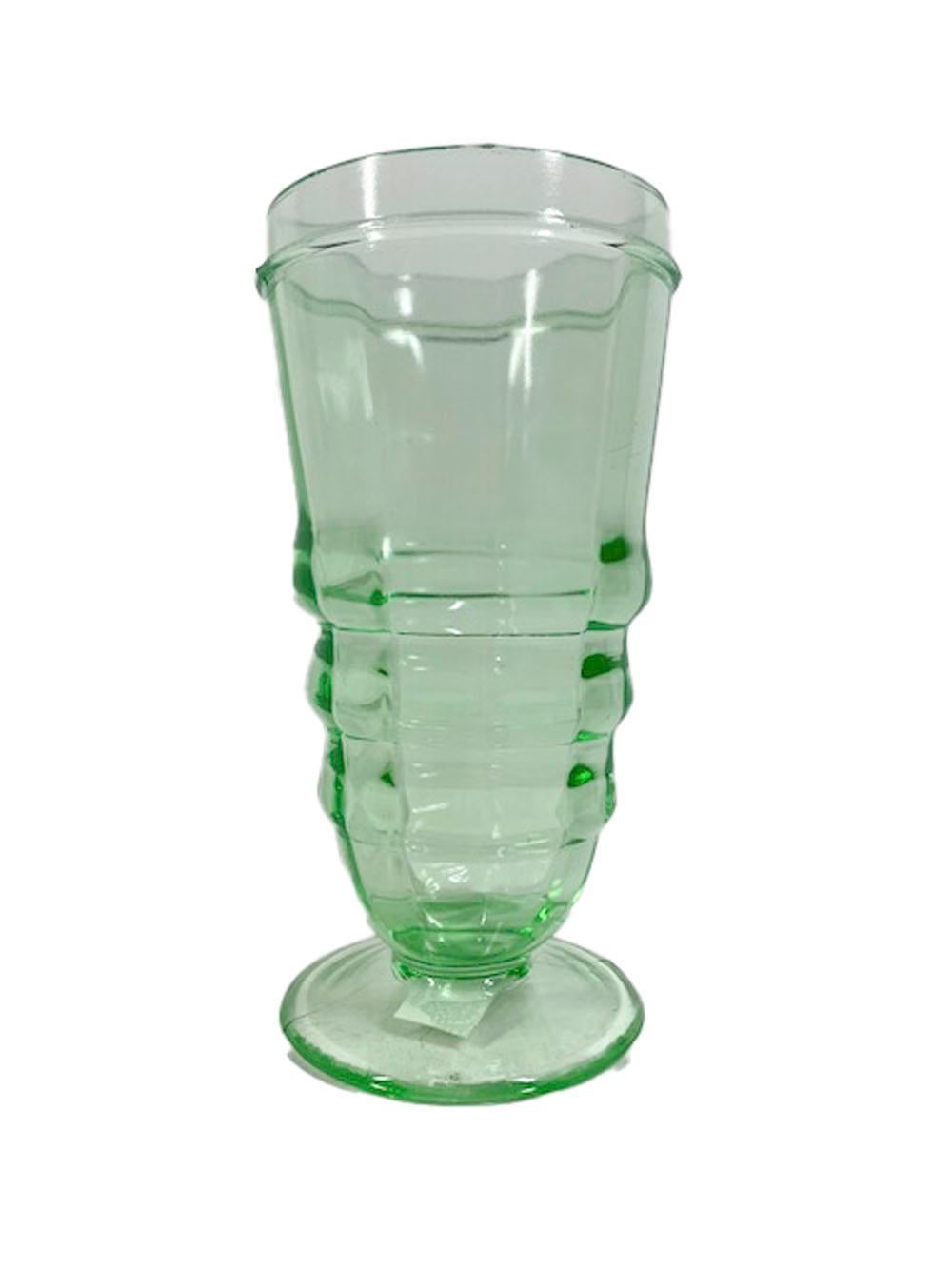 Art Deco, Party Line Cocktail Shaker by Paden City Glass with Built-in Reamer 2
