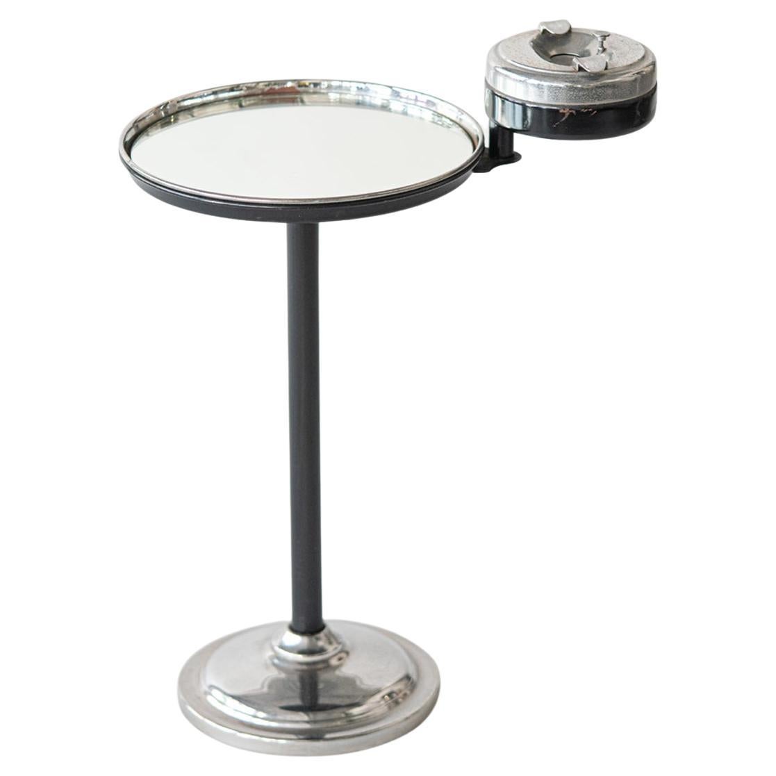 Art Deco Table with a Mirror Top and a Side Ash-Tray For Sale