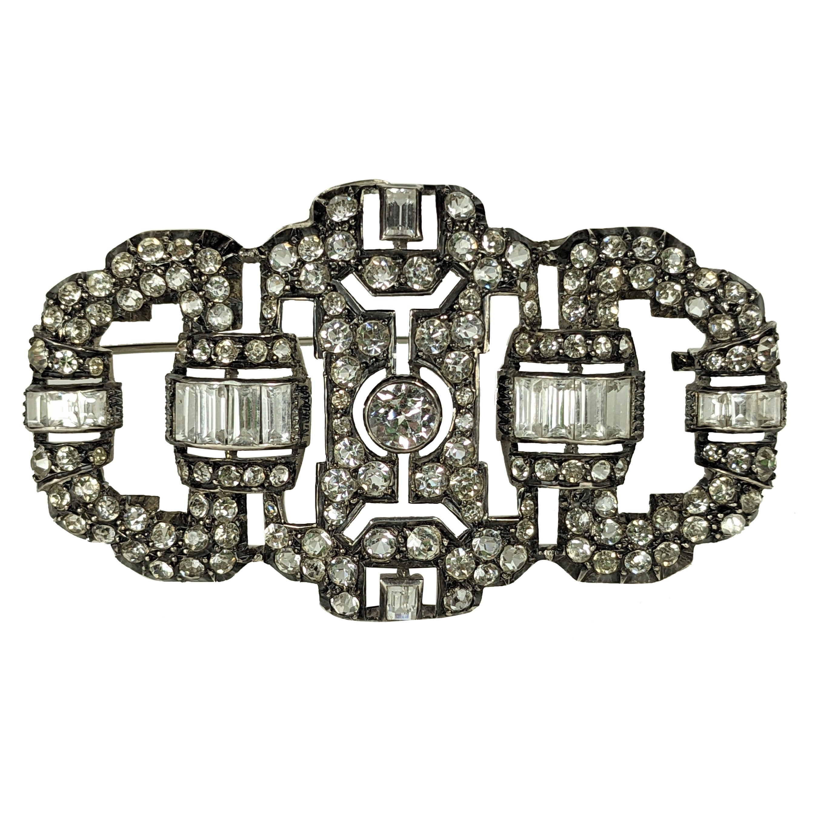 Art Deco Paste-Brosche Frankreich