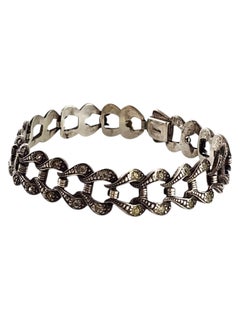 Art Deco Paste Stones Sterling Silver Bracelet #20062