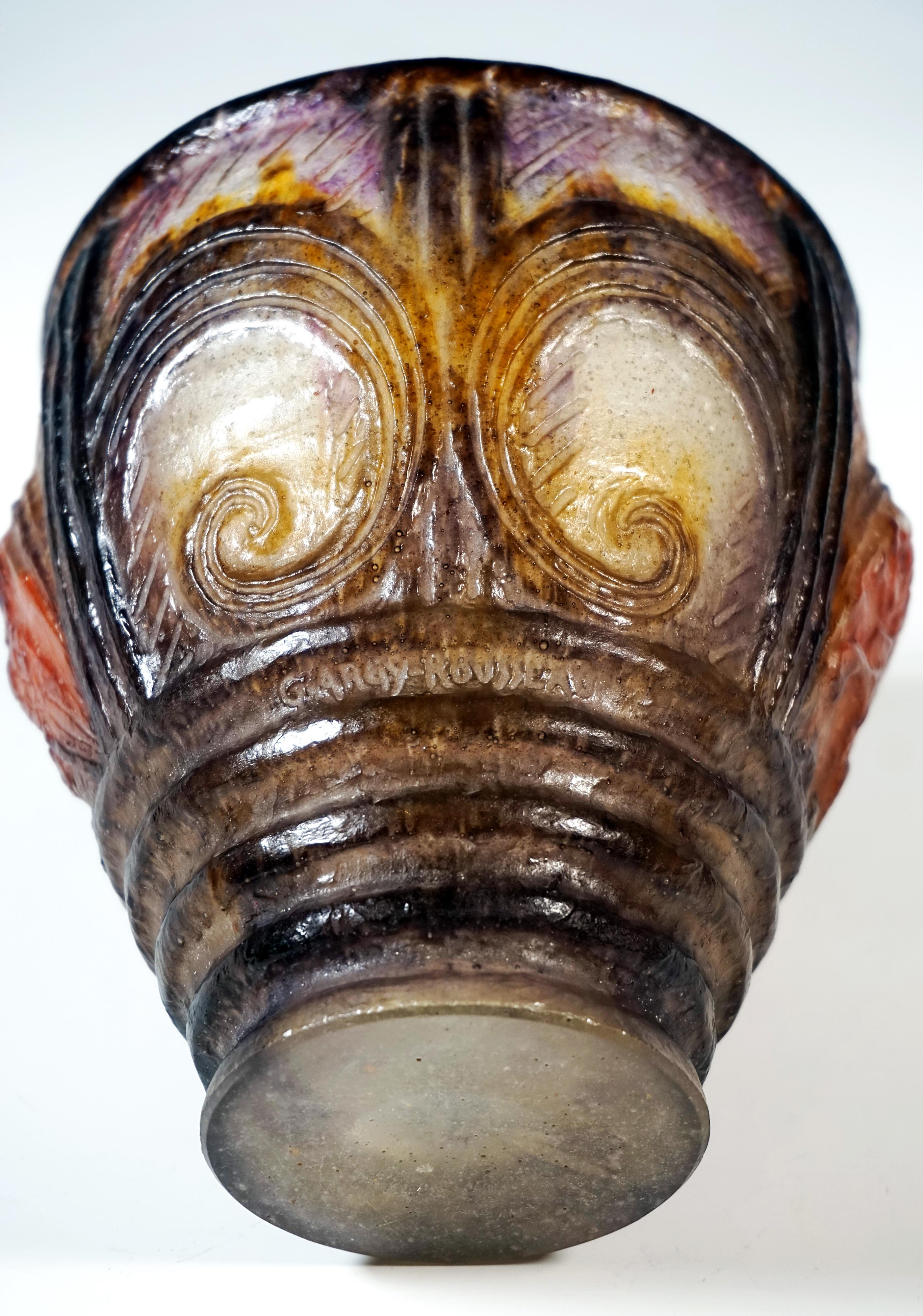 Art Deco Pâte de Verre Beaker 'Lion Et Chouette', Gabriel Argy-Rousseau, Paris For Sale 1