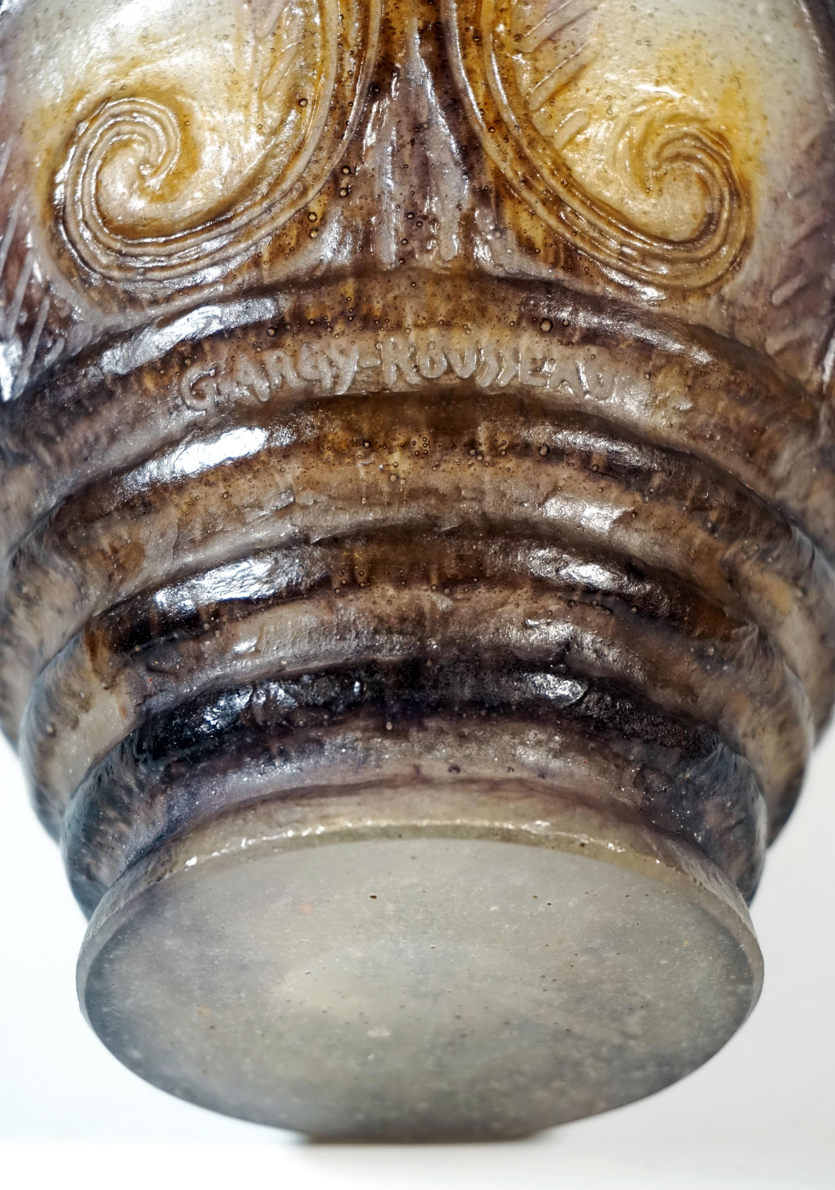 Art Deco Pâte de Verre Beaker 'Lion Et Chouette', Gabriel Argy-Rousseau, Paris For Sale 2