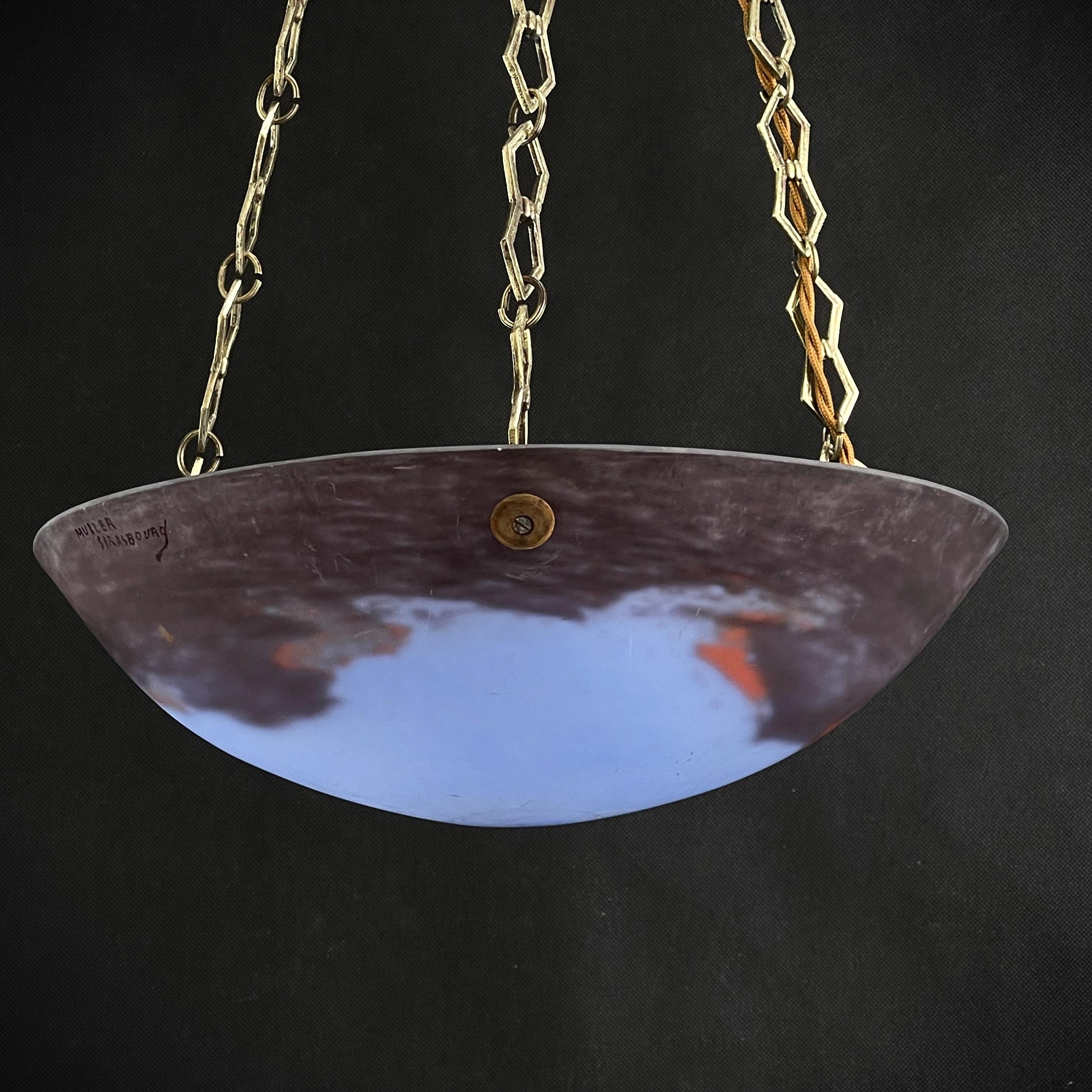 lustre pâte de verre signe muller