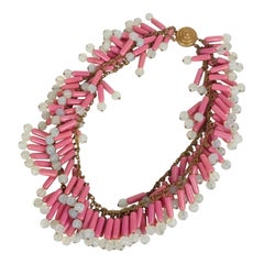 Art Deco Pate de Verre Toggle Drop Necklace