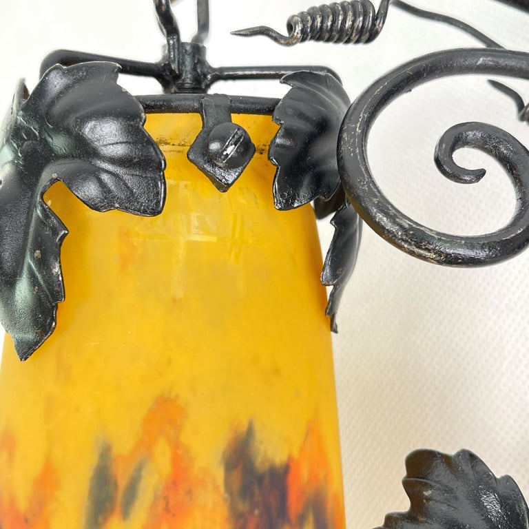 Collier Art Déco Années 1960 En Pâte De Verre Et Verre - Sautoir Multicolore