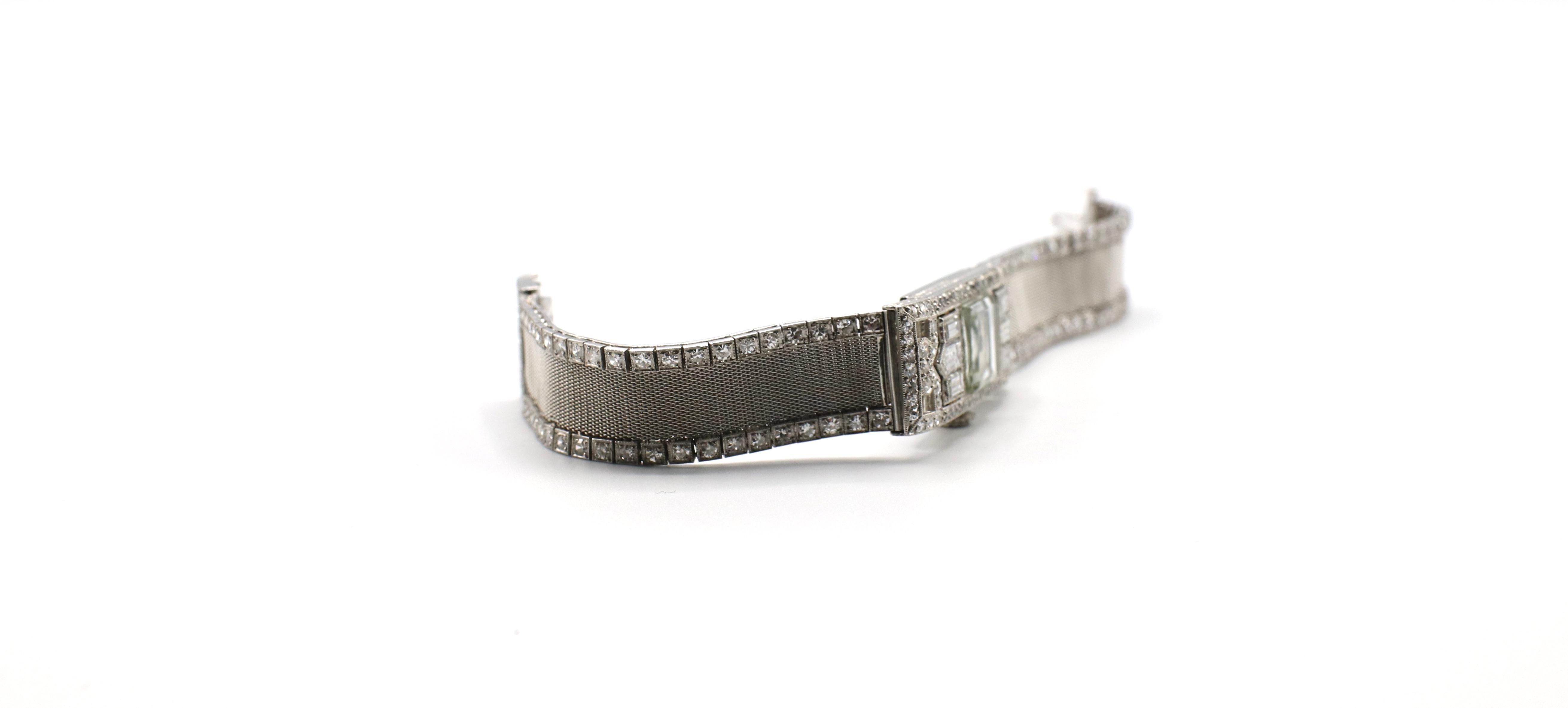 Art Deco Patek Philippe Platinum Mesh Diamond Ladies Dress Watch 4