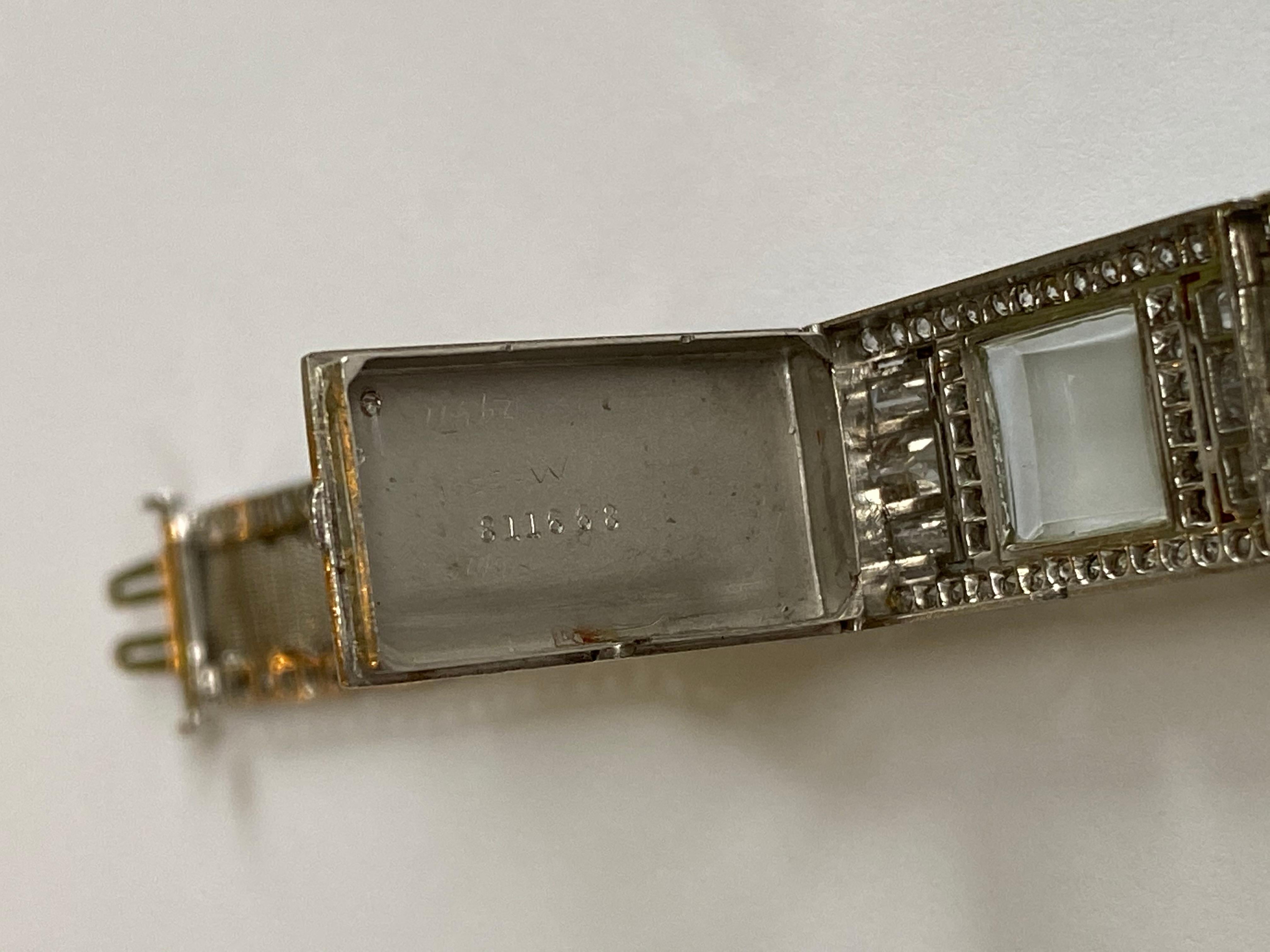 Art Deco Patek Philippe Platinum Mesh Diamond Ladies Dress Watch 9