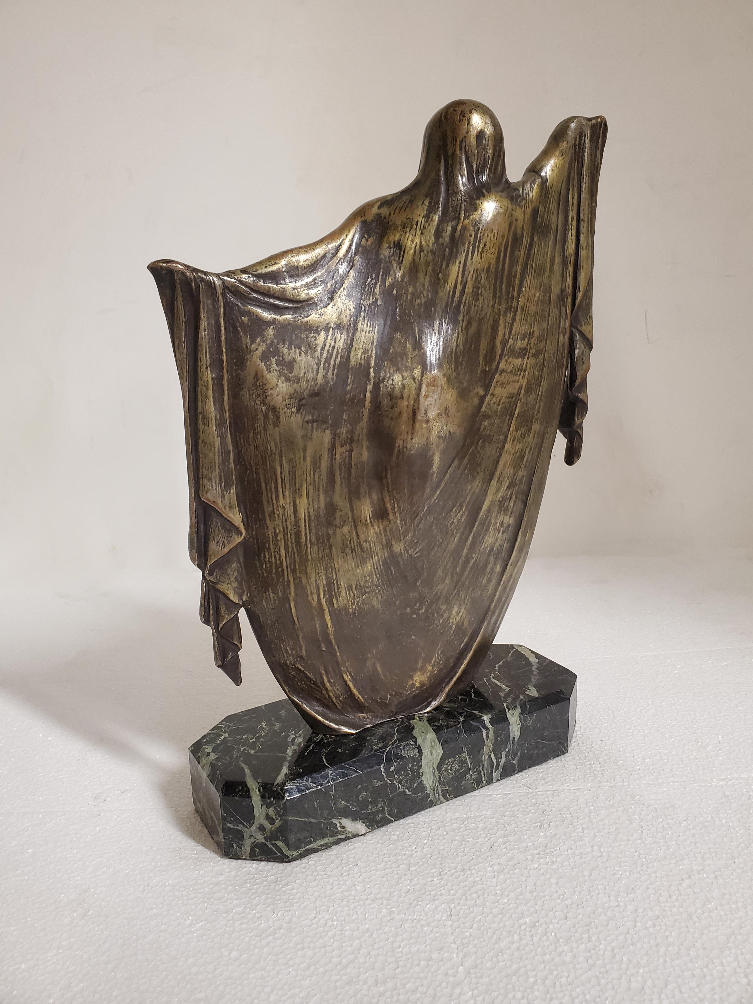 Art Deco patinated and silvered bronze figure of a nude, by Armand Lémo  For Sale 6