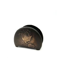 Art Deco Patinated Brass Desktop Book or Mail holder by Kronheim & Oldenbusch