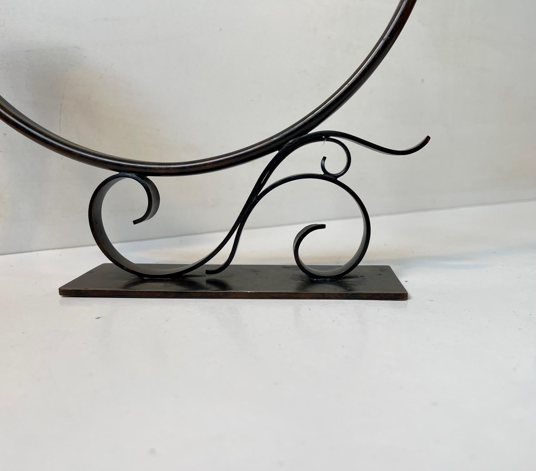 Mid-20th Century Art Deco Patinated Bronze Candle Holder by Holger Fredericia, 1930s For Sale