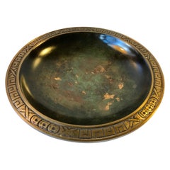 Art Deco Patinated Bronze Dish by Crown Bronce Copenhagen, 1920s