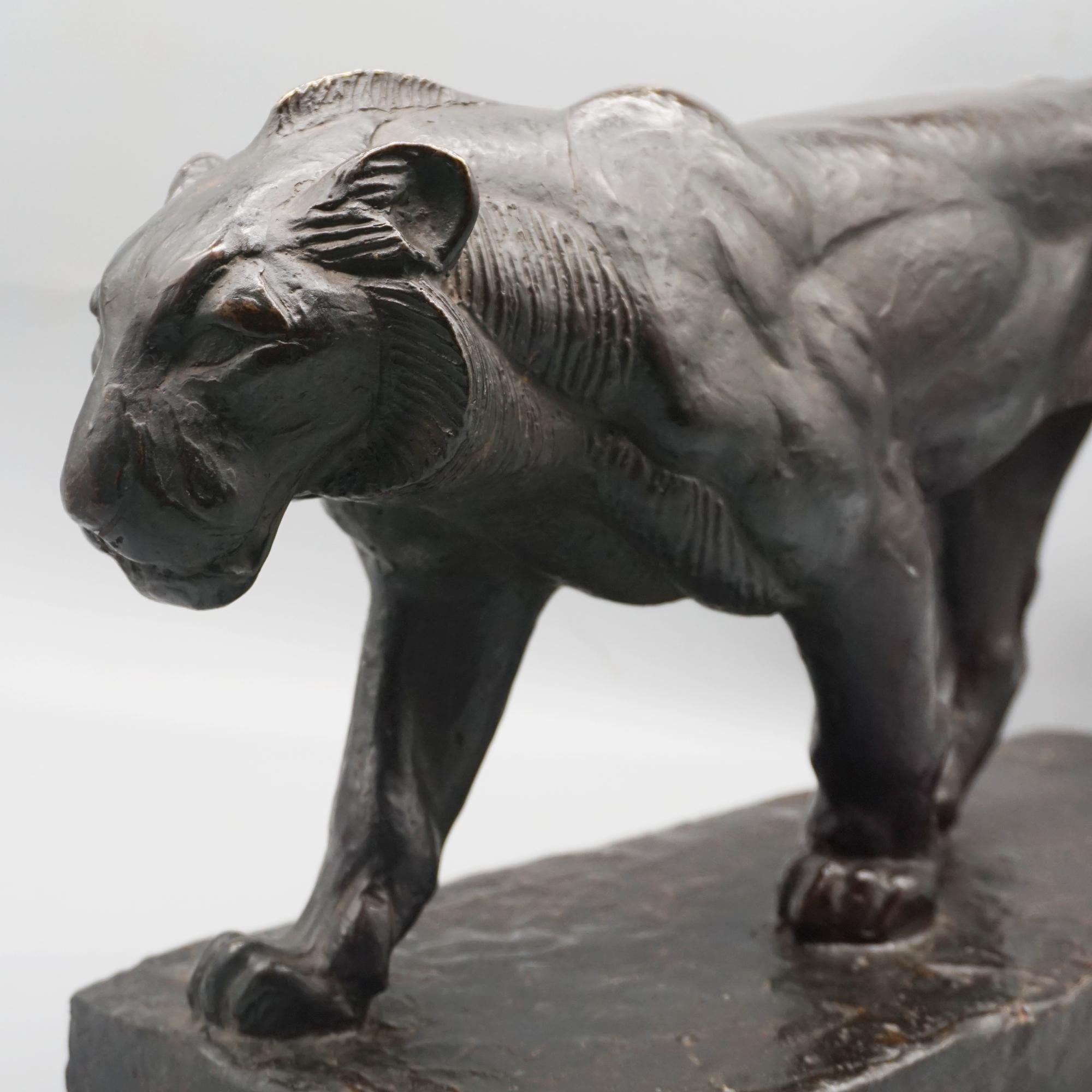 A superb Art Deco bronze sculpture of a striding panther by Piero Palozzolo. Signed to bronze with foundry stamp to base. 

Dimensions: H 29cm W 53cm D 18cm

Origin: French

Date: Circa 1925

Item Number: 0506257