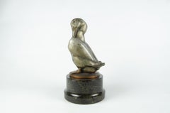 Art Déco Patinated Bronze Sculpture of Duck by Gerhard Schliepstein, Germany