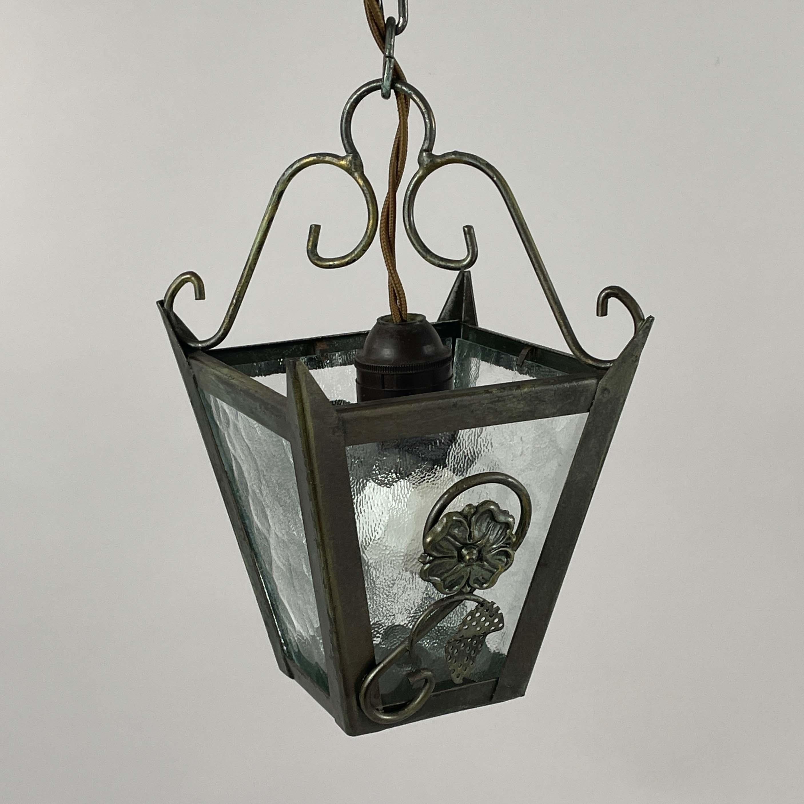 Lanterne Art Déco en fonte patinée, Suède, années 1930 en vente 4