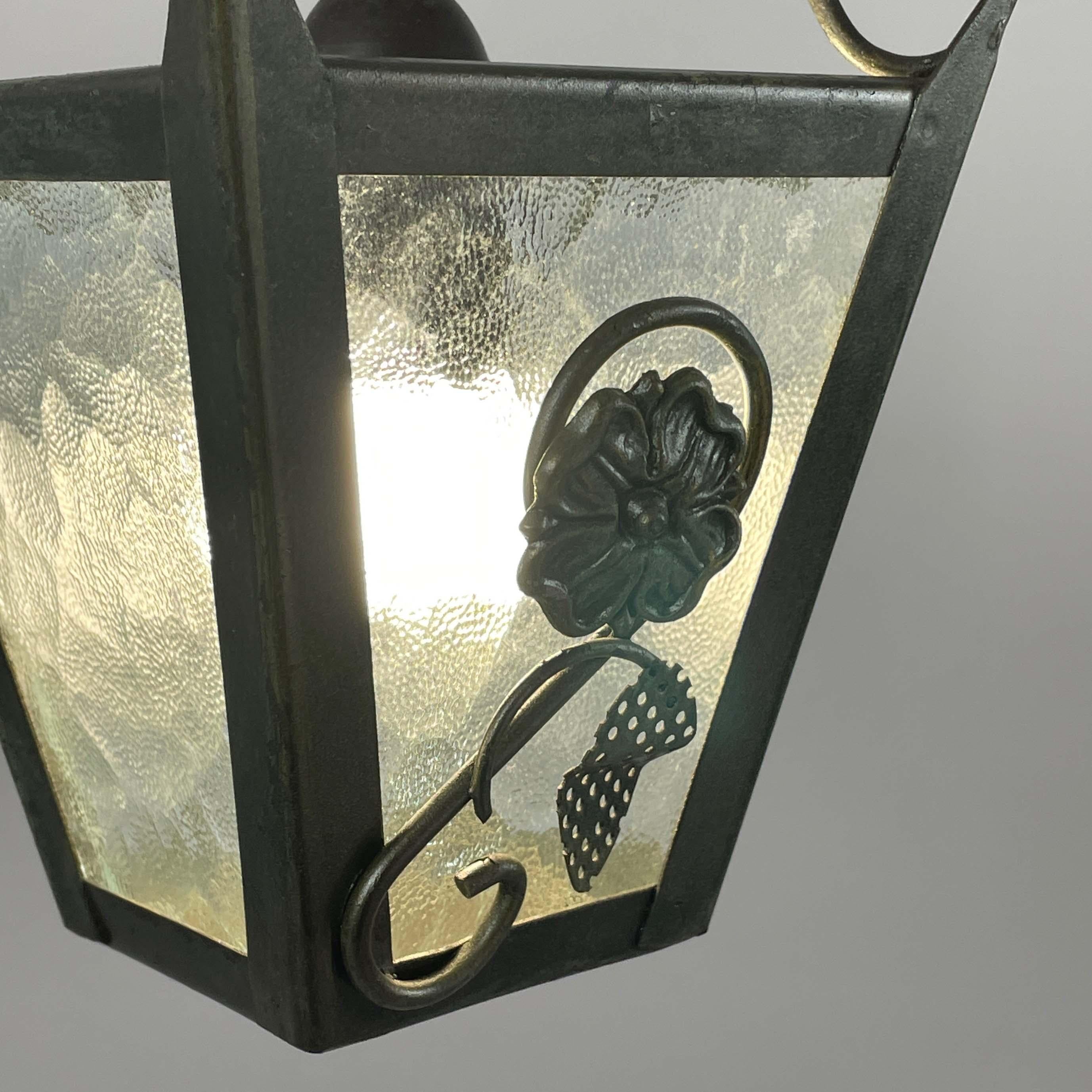Lanterne Art Déco en fonte patinée, Suède, années 1930 en vente 5