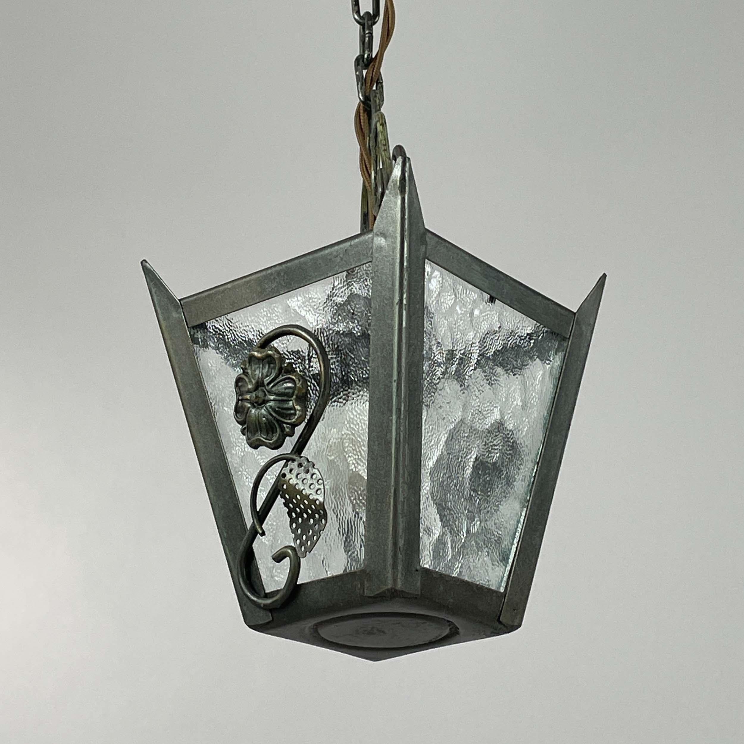 Lanterne Art Déco en fonte patinée, Suède, années 1930 Bon état - En vente à NUEMBRECHT, NRW