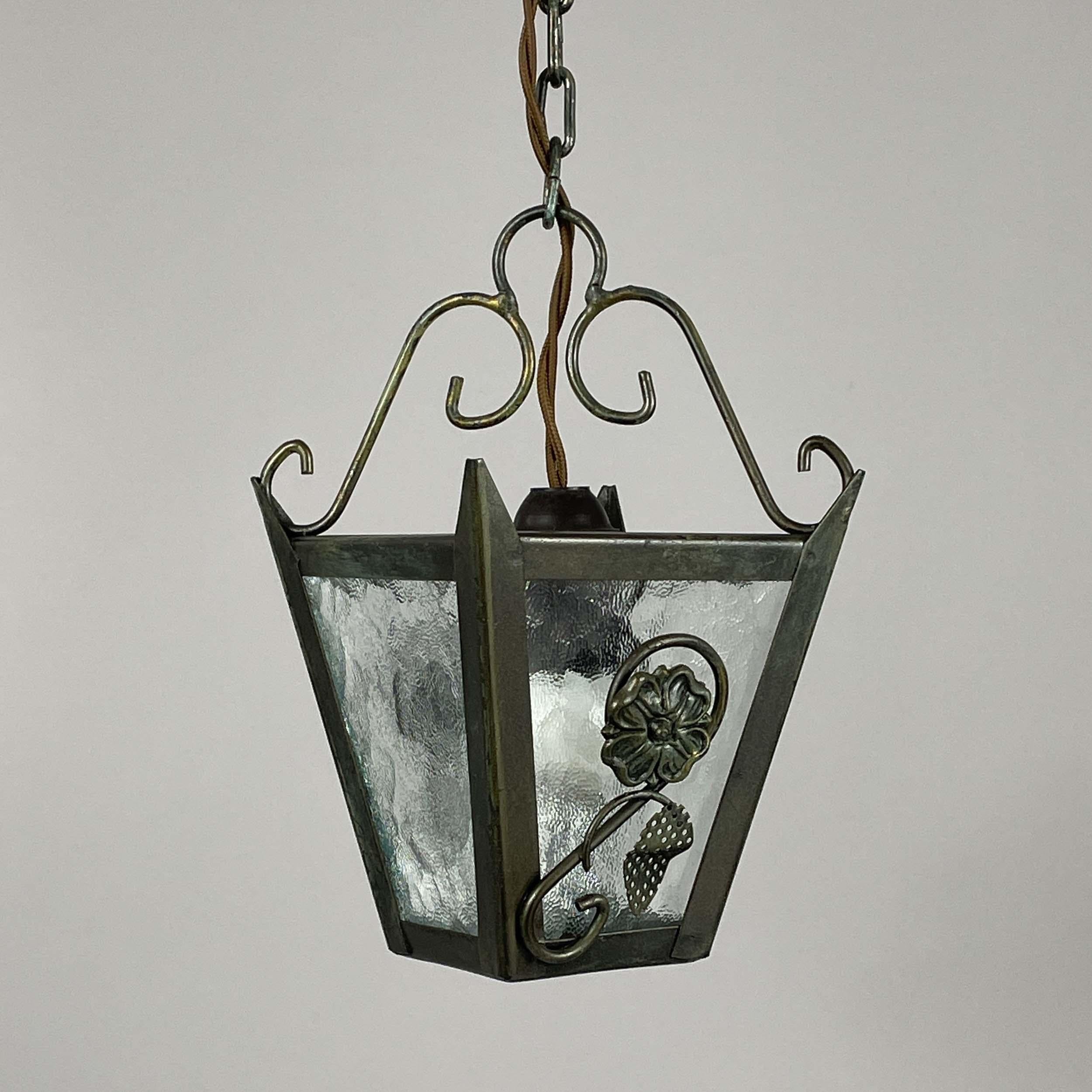 Lanterne Art Déco en fonte patinée, Suède, années 1930 en vente 2