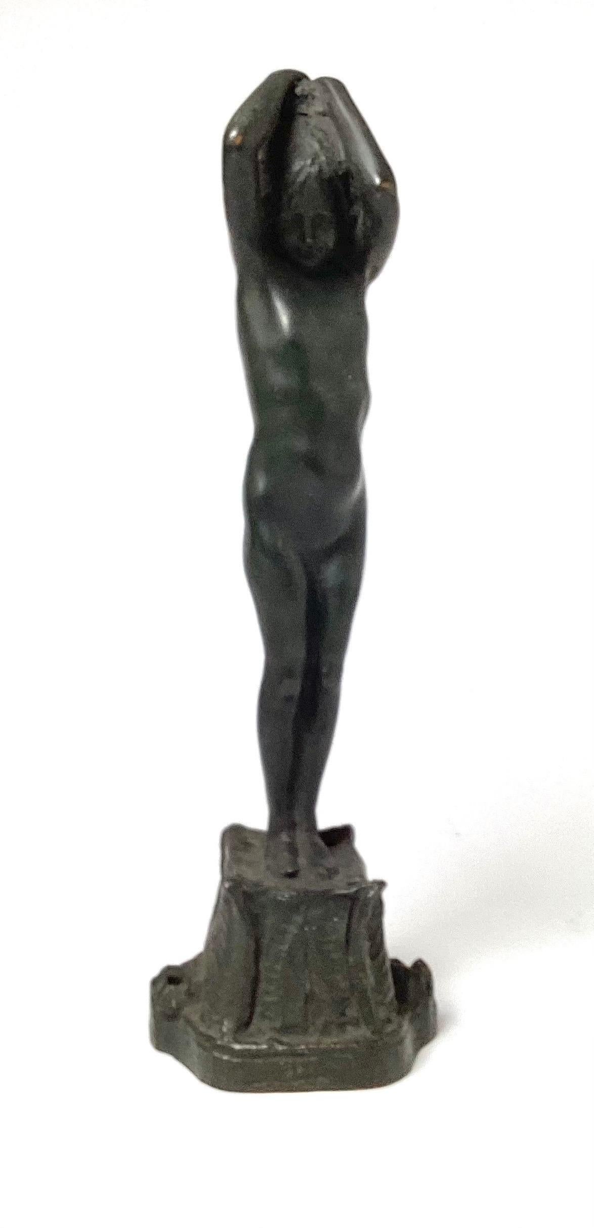 Art Deco Patinated Female Nude Bronze, Heinrich Faltermeir, Germany For Sale 1