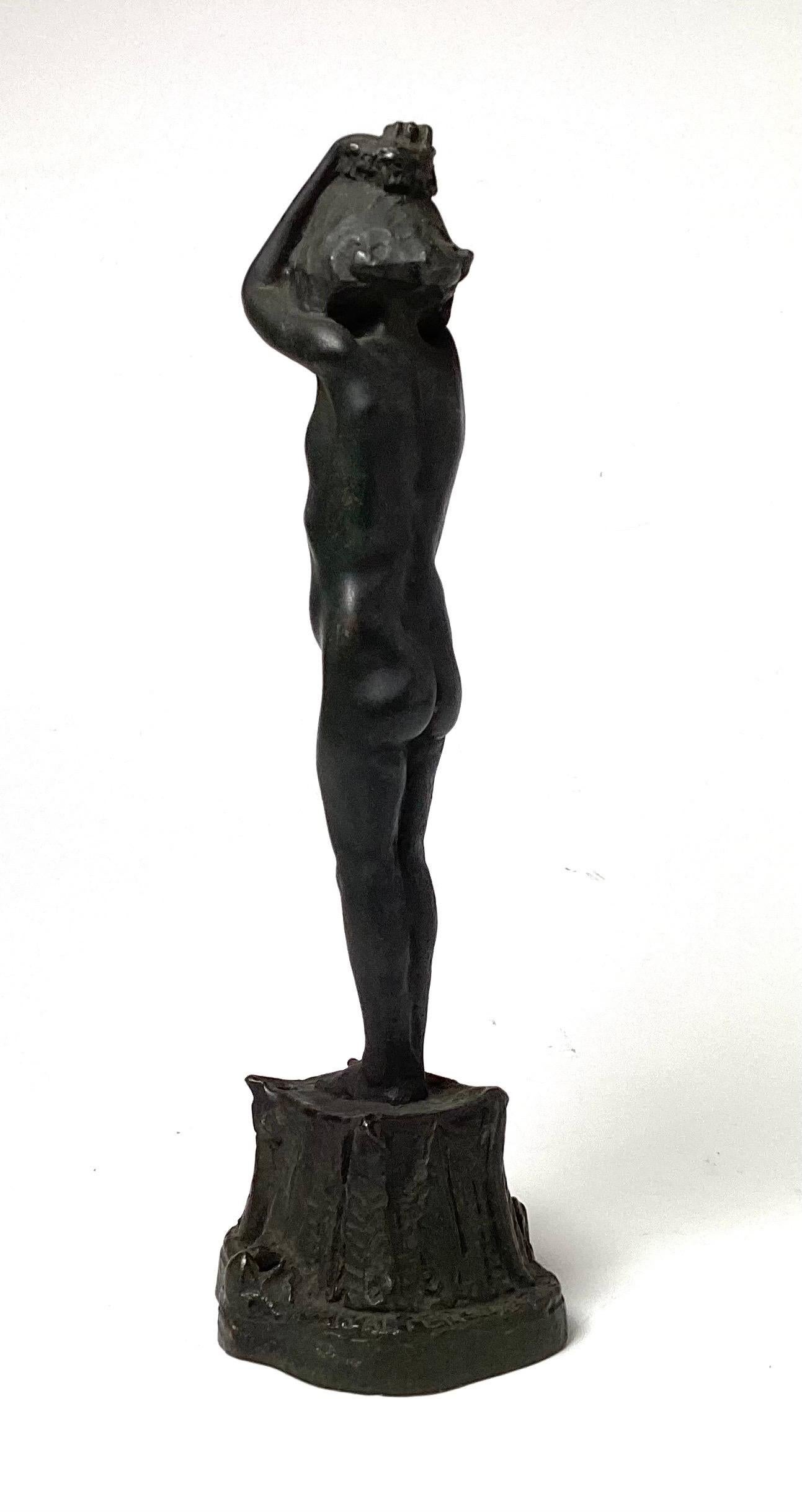 Milieu du XXe siècle Bronze Art Déco nu féminin patiné, Heinrich Faltermeir, Allemagne en vente