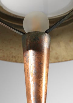 Art deco patinated metal table lamp