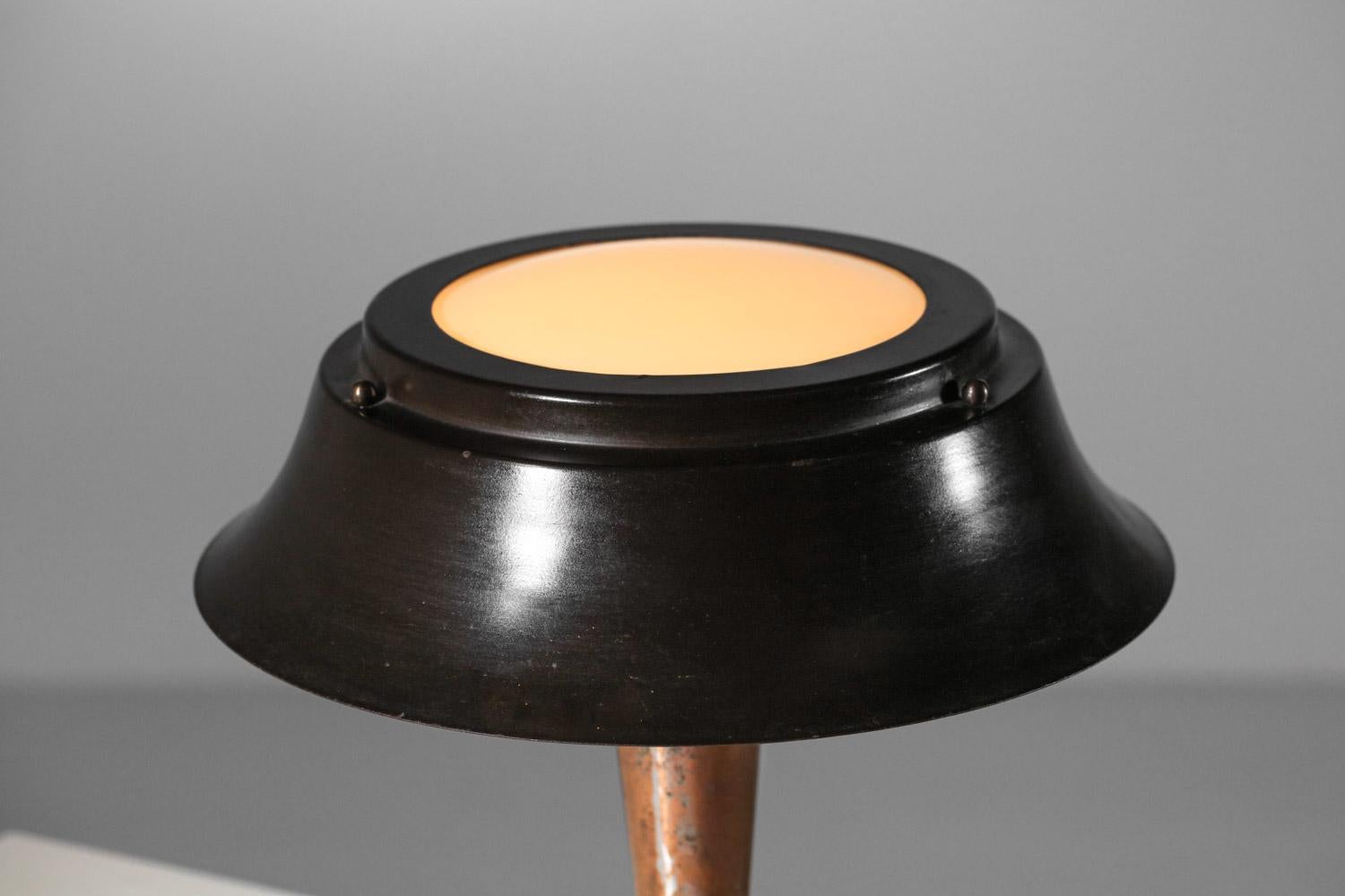 Metal Art deco patinated metal table lamp  For Sale