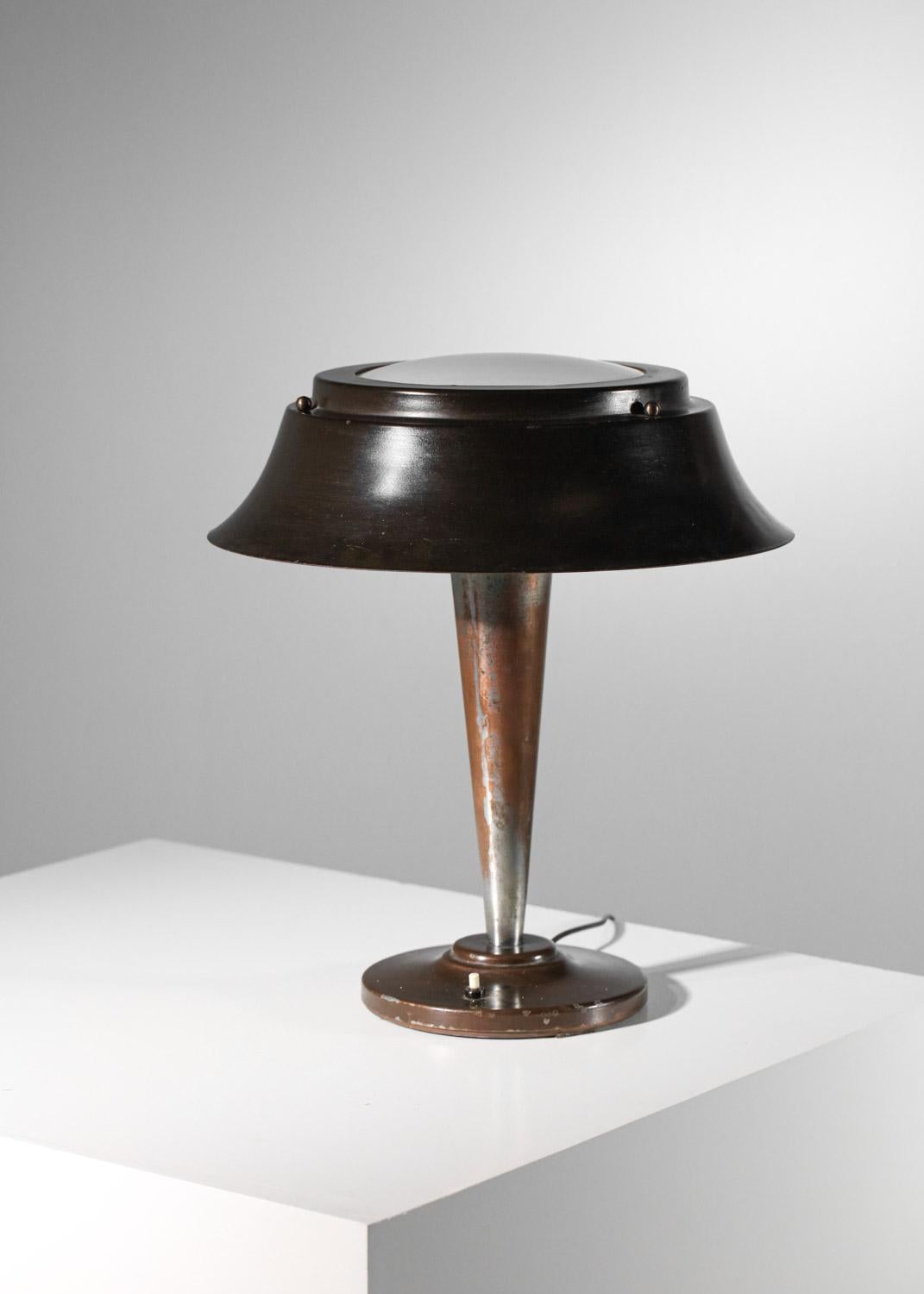 Art deco patinated metal table lamp For Sale 1