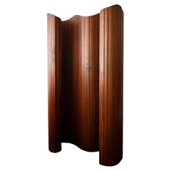 Separador de ambientes de pino patinado de estilo Art Déco, diseñado por Jomaine Baumann para Baumann France, 1930