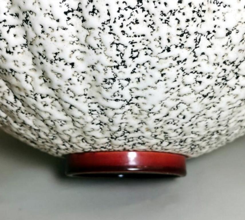 Art Deco Paul Milet Sevrès France Red and White Glazed Ceramic Bowl 5