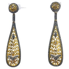 Art Deco Pave and Rose Cut Diamond Earrings