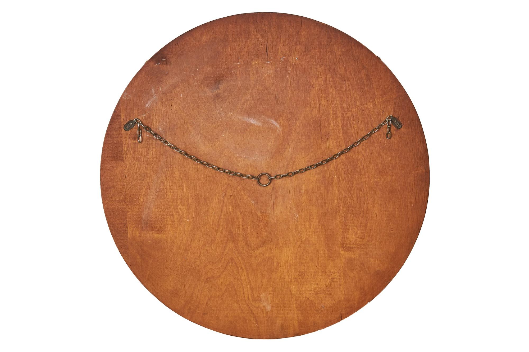 British Art Deco Peach Coloured &Etched  Wall Mirror For Sale