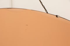 Art Deco Peach Glass Mirror with Bevelled and Scalloped Boarder, circa 1930