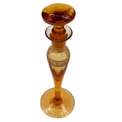 Art Deco Peach Glass Perfume Bottle w/ Stopper by Steuben Aurene for Devilbiss