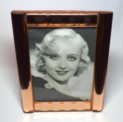 Art Deco Peach Mirrored Bevelled Glass Picture Frame, circa 1930