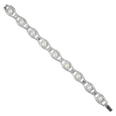 Vintage Art Deco Pearl and Diamond Bracelet