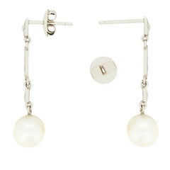 Art Deco Perlen- und Diamant-Tropfenohrringe, um 1920